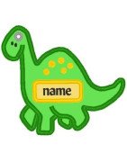 In Hoop Applique Dinosaur 2 Tag