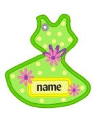In Hoop Applique Dress Tag