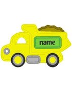 In Hoop Applique Drump truck Tag