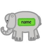 In Hoop Applique Elephant Tag