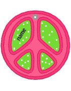 In Hoop Applique Peace Tag