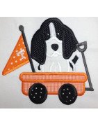 Baby Bulldog in Wagon