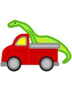 Truck hauling a Dinosaur
