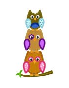 Three Stacked Owls